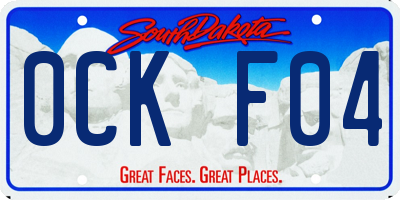 SD license plate 0CKF04