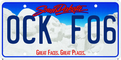 SD license plate 0CKF06