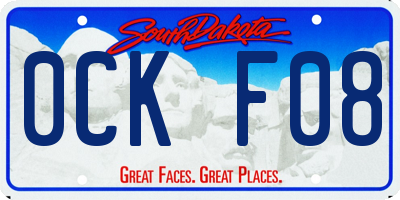 SD license plate 0CKF08