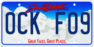SD license plate 0CKF09