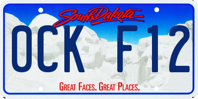 SD license plate 0CKF12