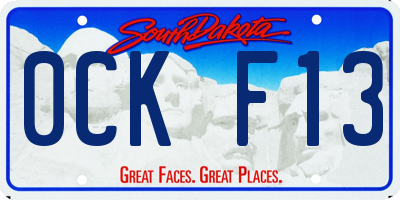 SD license plate 0CKF13