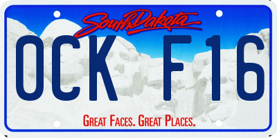 SD license plate 0CKF16