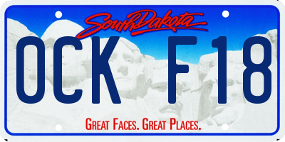 SD license plate 0CKF18