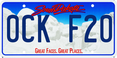 SD license plate 0CKF20
