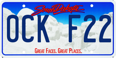SD license plate 0CKF22