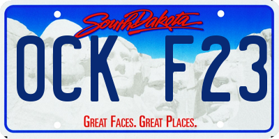 SD license plate 0CKF23