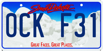 SD license plate 0CKF31