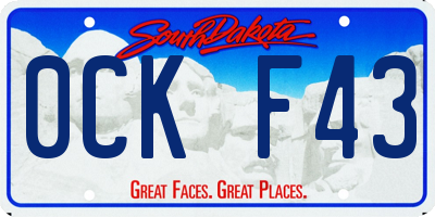 SD license plate 0CKF43