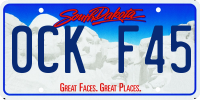 SD license plate 0CKF45
