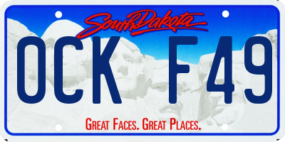 SD license plate 0CKF49