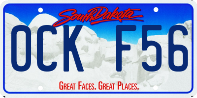 SD license plate 0CKF56