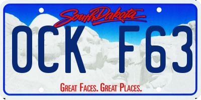 SD license plate 0CKF63