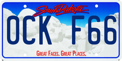 SD license plate 0CKF66