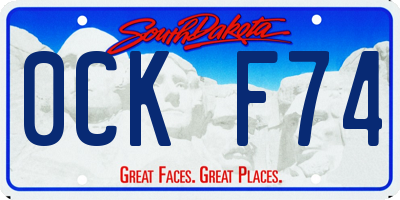 SD license plate 0CKF74