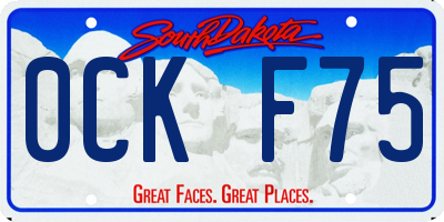 SD license plate 0CKF75