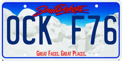 SD license plate 0CKF76
