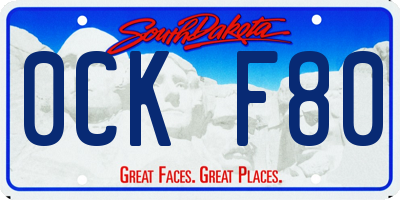SD license plate 0CKF80