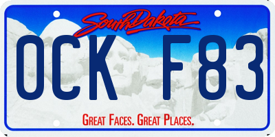 SD license plate 0CKF83