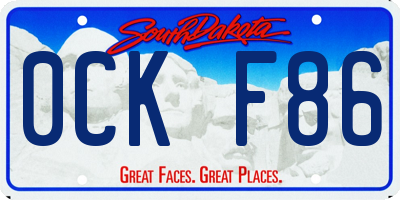 SD license plate 0CKF86