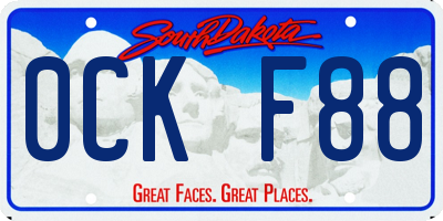 SD license plate 0CKF88