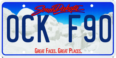SD license plate 0CKF90