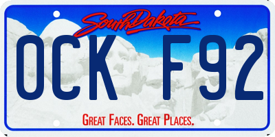 SD license plate 0CKF92