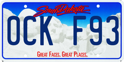 SD license plate 0CKF93