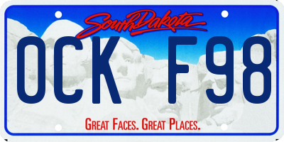 SD license plate 0CKF98