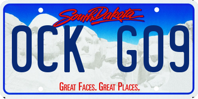 SD license plate 0CKG09