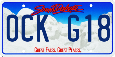 SD license plate 0CKG18