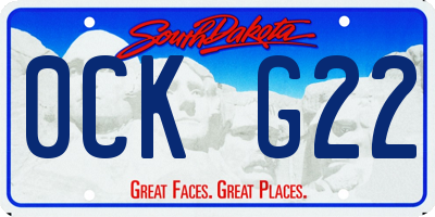 SD license plate 0CKG22