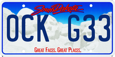 SD license plate 0CKG33