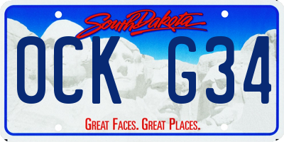 SD license plate 0CKG34
