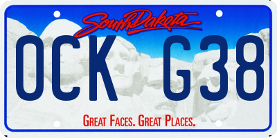 SD license plate 0CKG38