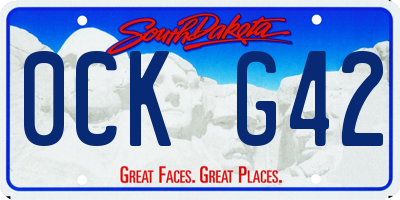 SD license plate 0CKG42