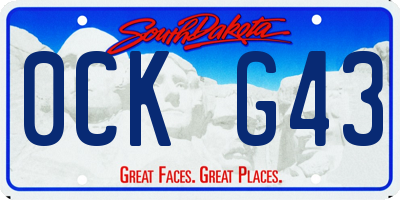 SD license plate 0CKG43