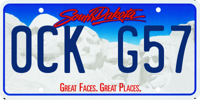 SD license plate 0CKG57