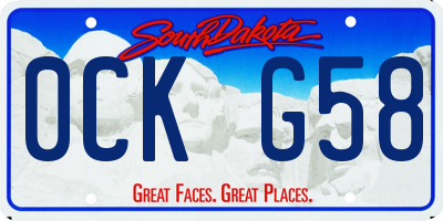 SD license plate 0CKG58