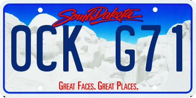 SD license plate 0CKG71