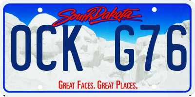 SD license plate 0CKG76
