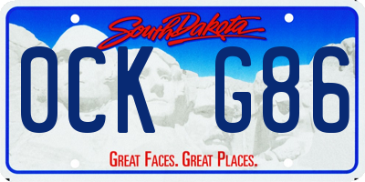 SD license plate 0CKG86