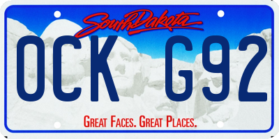 SD license plate 0CKG92