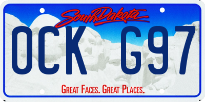 SD license plate 0CKG97