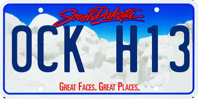 SD license plate 0CKH13