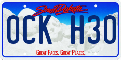 SD license plate 0CKH30