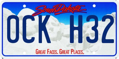 SD license plate 0CKH32