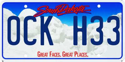 SD license plate 0CKH33