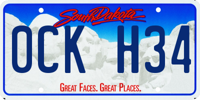 SD license plate 0CKH34