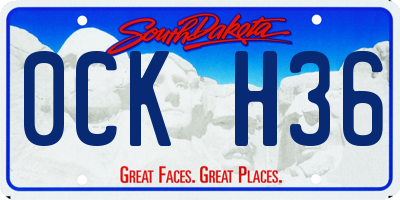 SD license plate 0CKH36